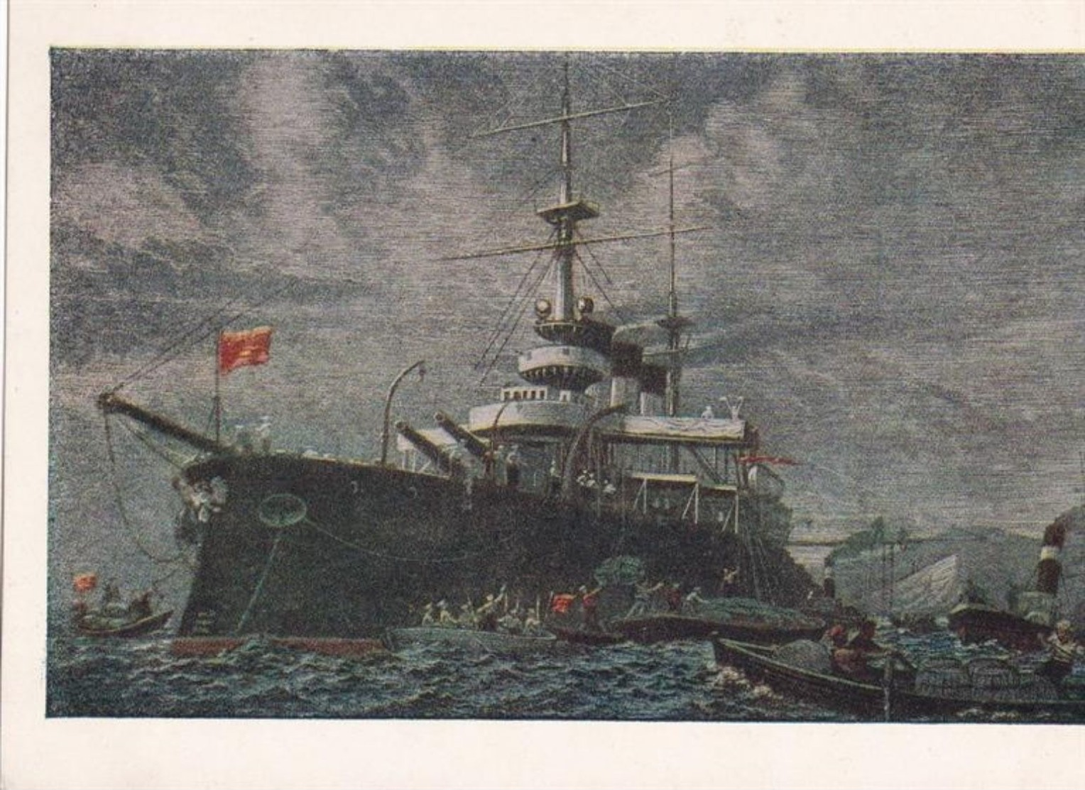 1955 Painting Battleship Potemkin Artist Bibikov - Guerra