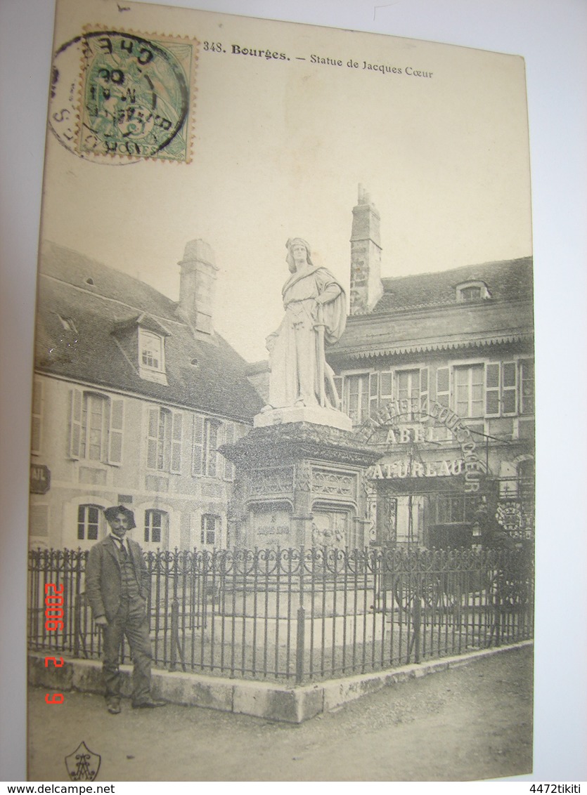 C.P.A.- Bourges (18) - Statue De Jacques Coeur - 1906 - SUP (AP 33) - Bourges