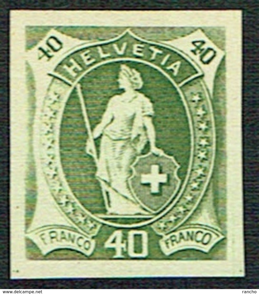 * ESSAIE DE TIMBRE 1882 C/.S.B.K. Nr:40c. VERT OLIVE . * - Unused Stamps