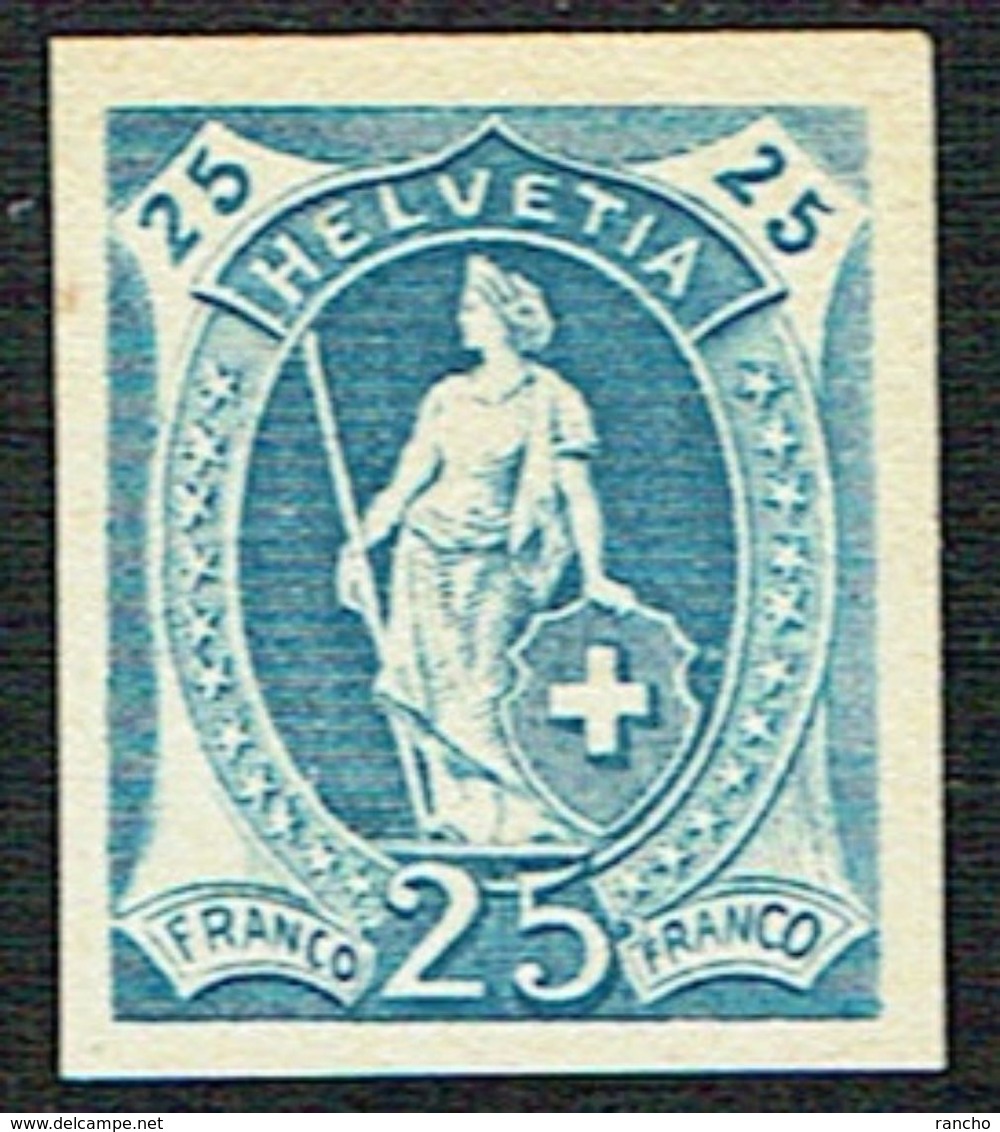 * ESSAIE DE TIMBRE 1882 C/.S.B.K. Nr:25c. BLEU . * - Unused Stamps