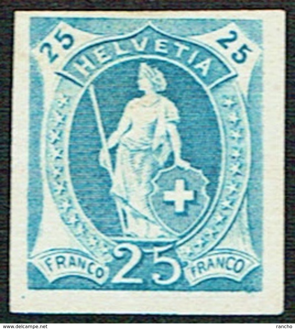 * ESSAIE DE TIMBRE 1882 C/.S.B.K. Nr:25c. BLEU CLAIR . * - Unused Stamps