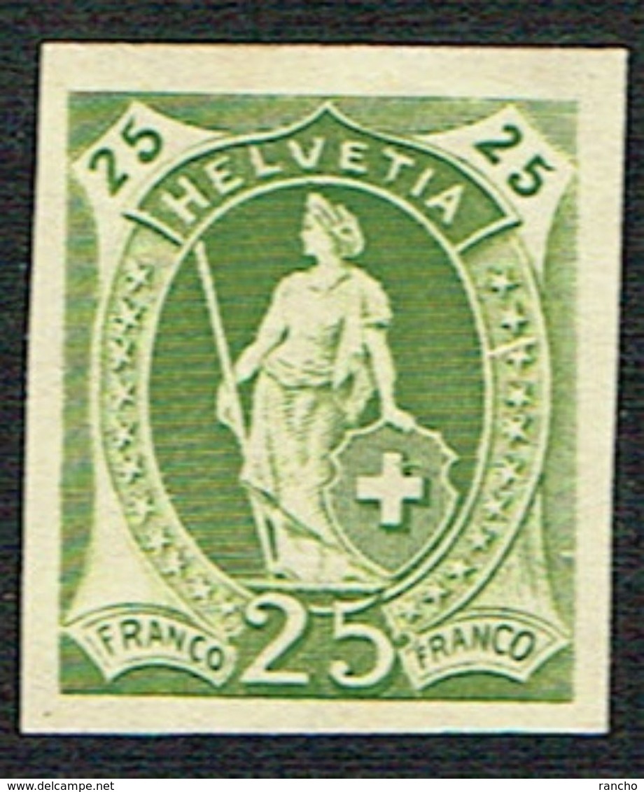 * ESSAIE DE TIMBRE 1882 C/.S.B.K. Nr:25c. VERT OLIVE . * - Unused Stamps