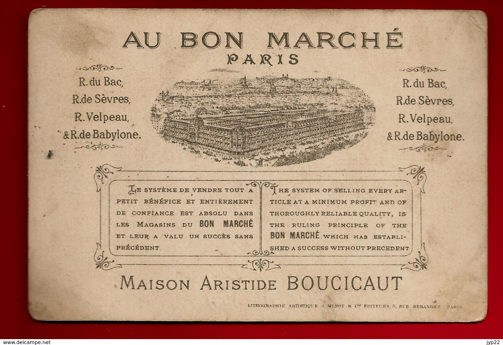 Chromo Au Bon Marché Boucicaut Paris Le Mariage - Litho Minot - Au Bon Marché