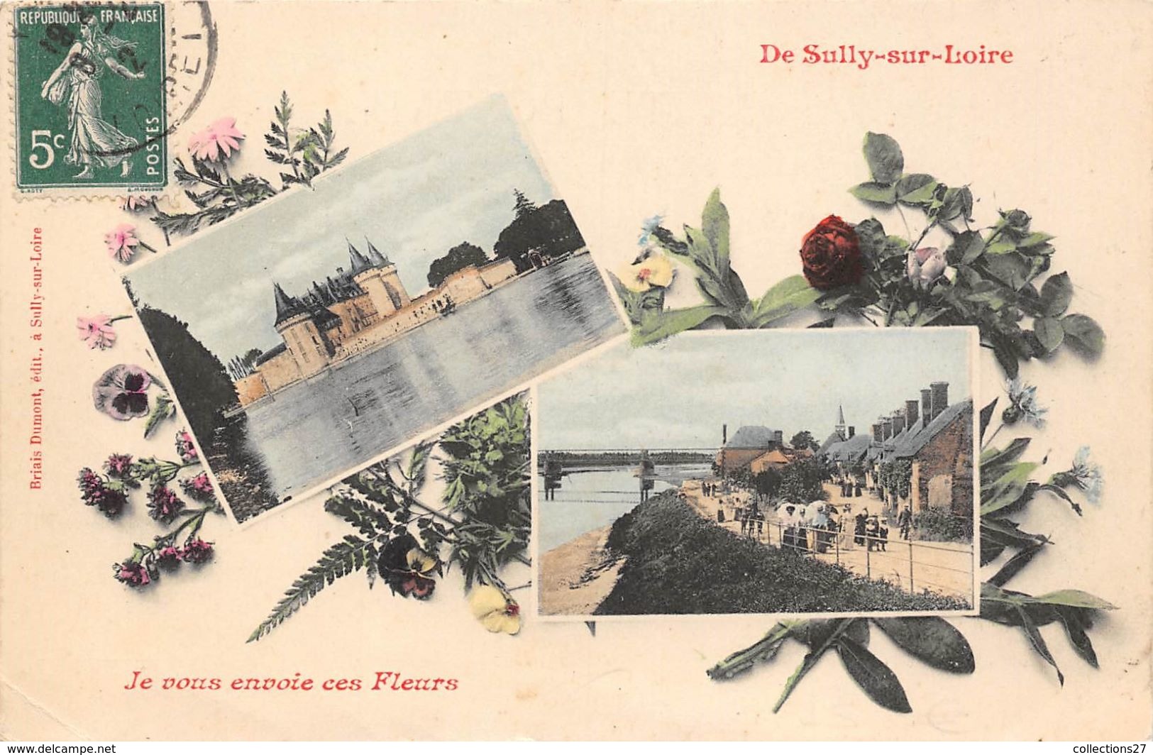 45-SULLY-SUR-LOIRE- JE VOUS ENVOIE CES FLEURS  MULTIVUES - Sully Sur Loire