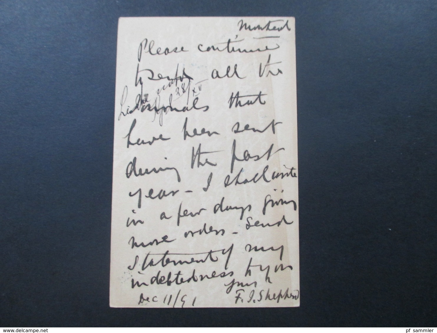 Kanada 1891 Ganzsache Montreal - Leipzig Mit Rotem Stempel London AC De 23 91 - Briefe U. Dokumente