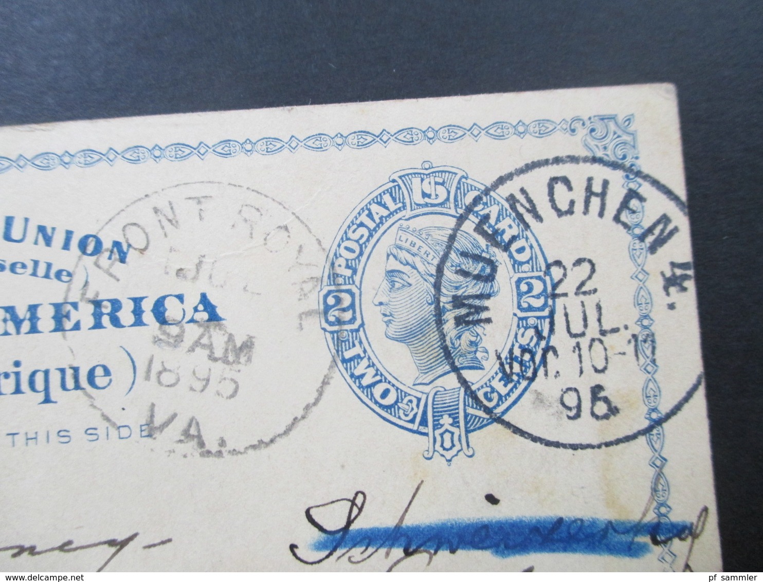 USA 1895 Ganzsache Von Front Royal Nach Luzern Gesendet Und Von Dort Weitergeleitet Nach München. 4 Stempel!! - Lettres & Documents