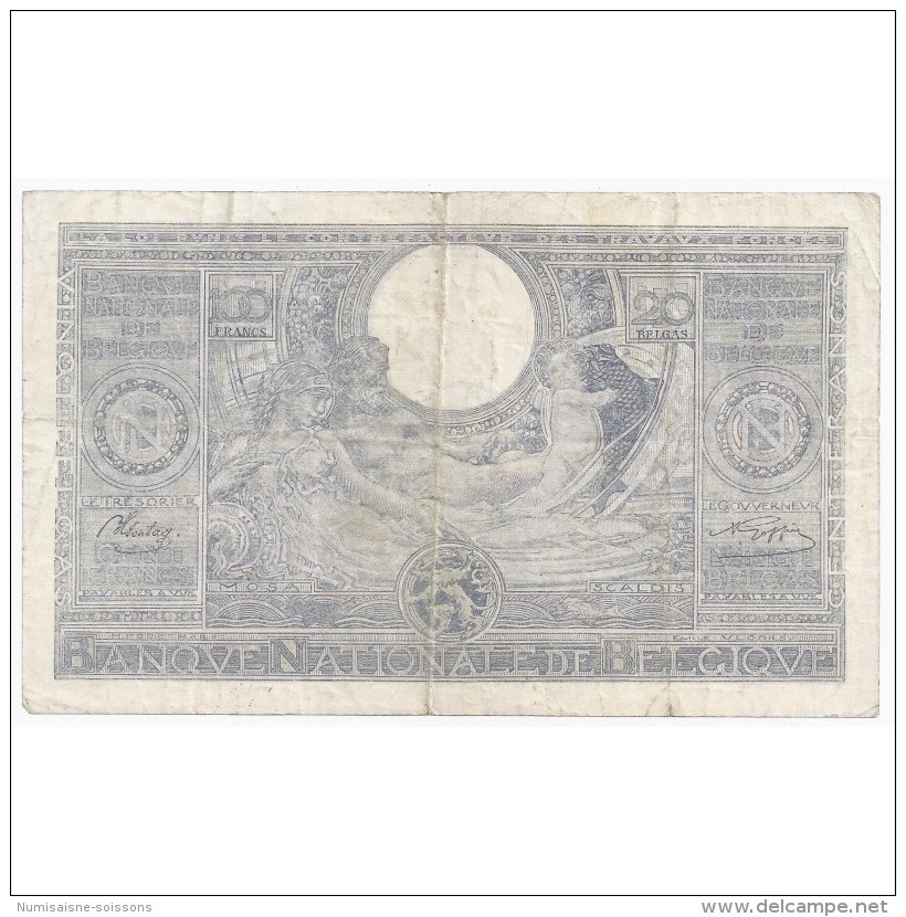 BELGIQUE - PICK 112 - 100 FRANCS / 20 BELGAS - 05.05.1943 - TB - 100 Francs & 100 Francs-20 Belgas