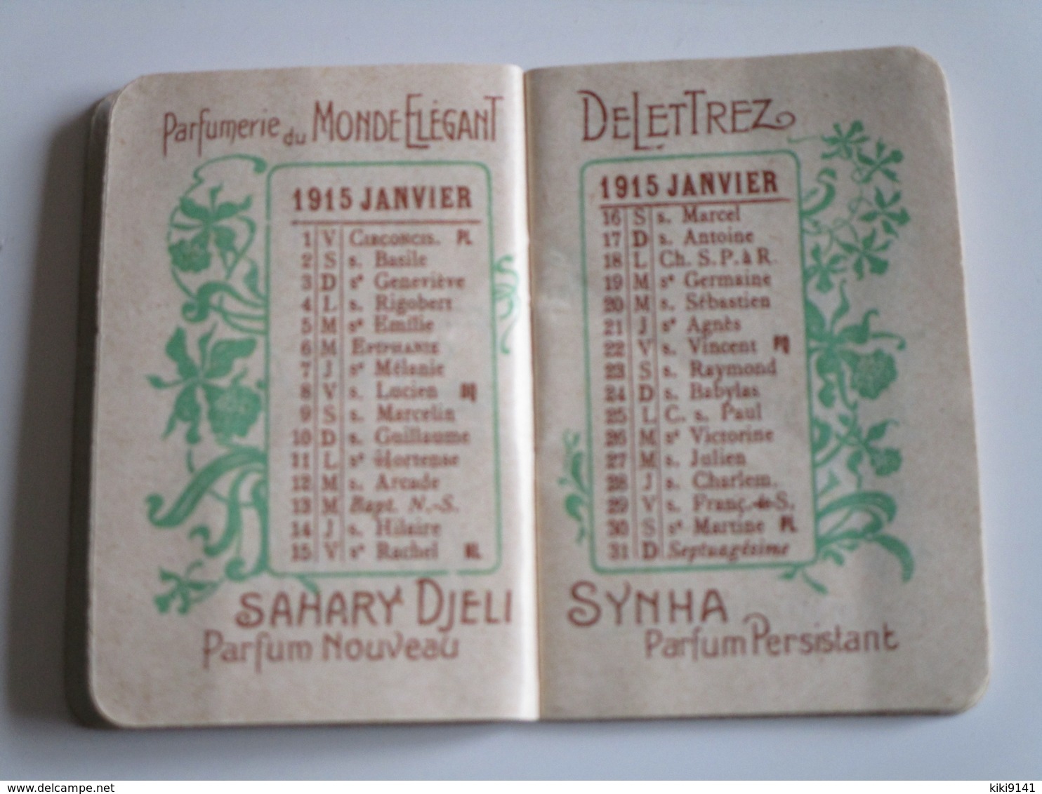 PARFUMERIE DELETTREZ - Agenda De Poche 1915 (24 Pages) - Profumeria Antica (fino Al 1960)