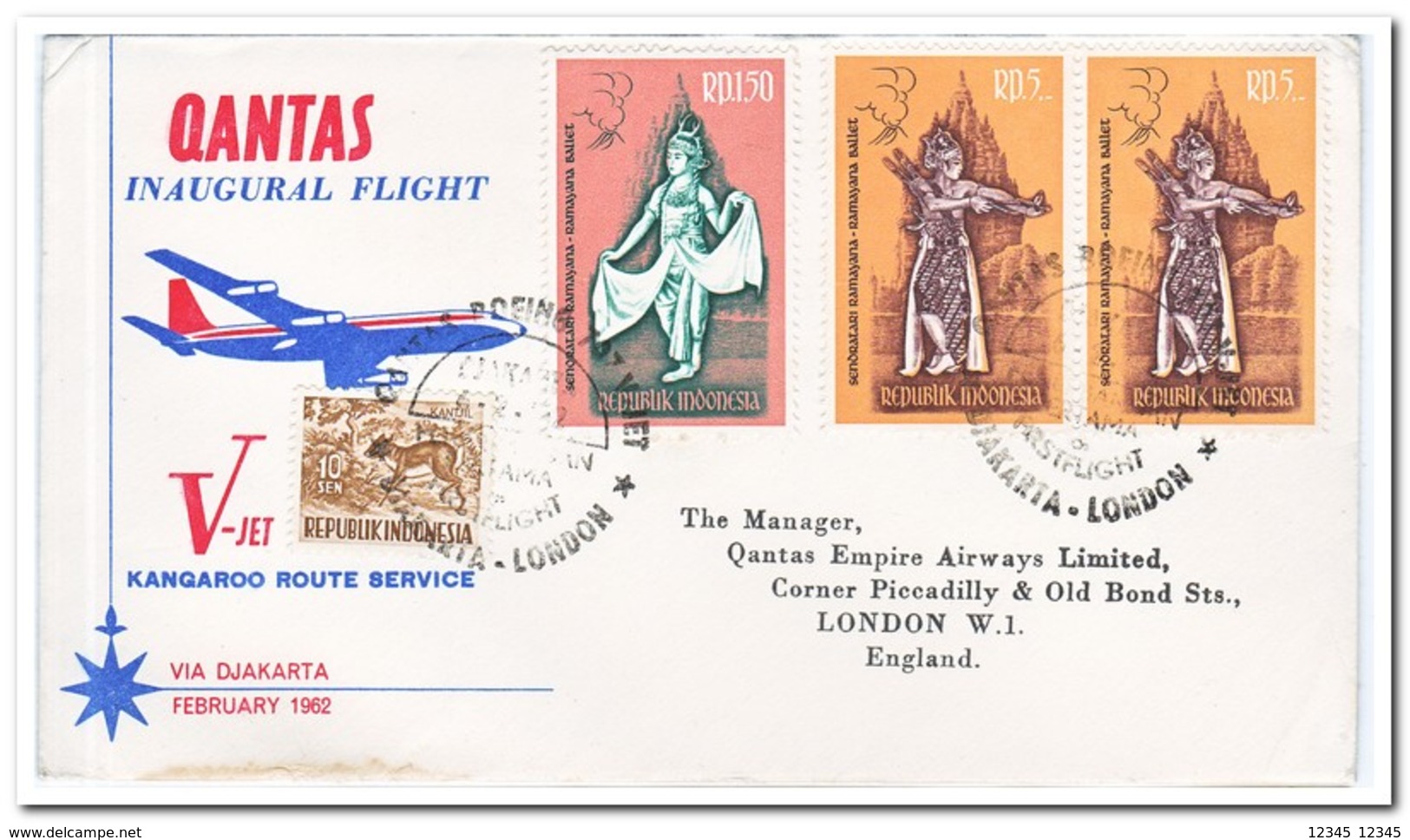 Indonesië 1962, Letter From Djakarta To London With Boeing V-Jet - Indonesia