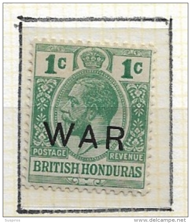 BRITISH HONDURAS   1917 War Tax,  Overprinted "WAR"  Larger Hinged - British Honduras (...-1970)