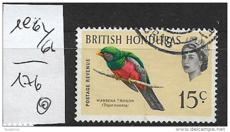 BRITISH HONDURAS   1962 -1967 Birds   USED     Trogon Massena - British Honduras (...-1970)