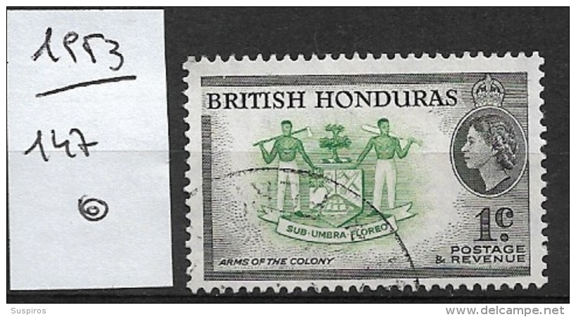 BRITISH HONDURAS  1953 -1957 Country Images  Elizabeth II Queen Used Arms Of The Colony - British Honduras (...-1970)