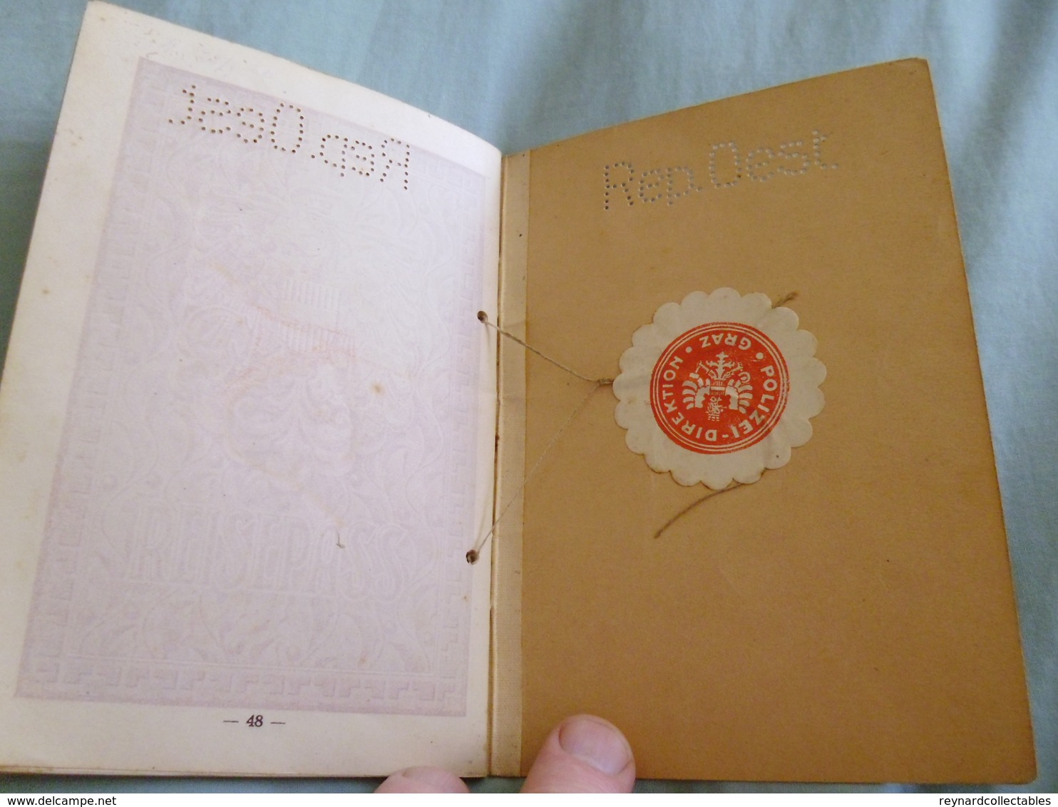 1931 Austria Reisepass Passport Issued Graz. Czechoslovakia Handstamp - Historische Dokumente