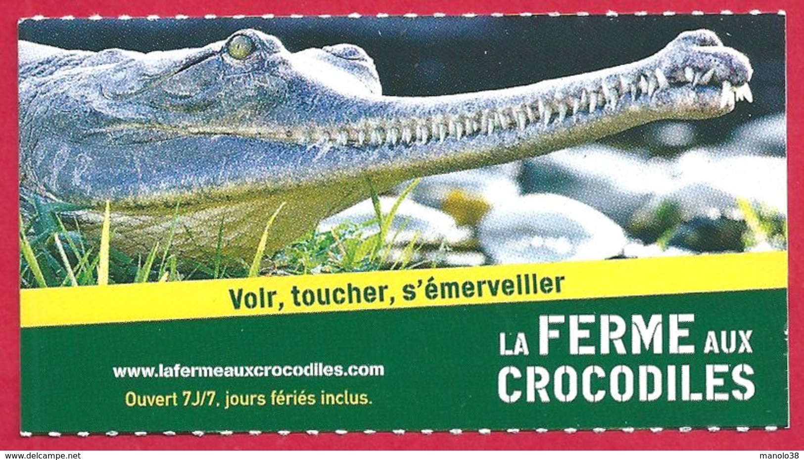 La Ferme Aux Crocodiles, Pierrelatte, Drôme (26), Visuel Gavial, 2018 - Tickets D'entrée