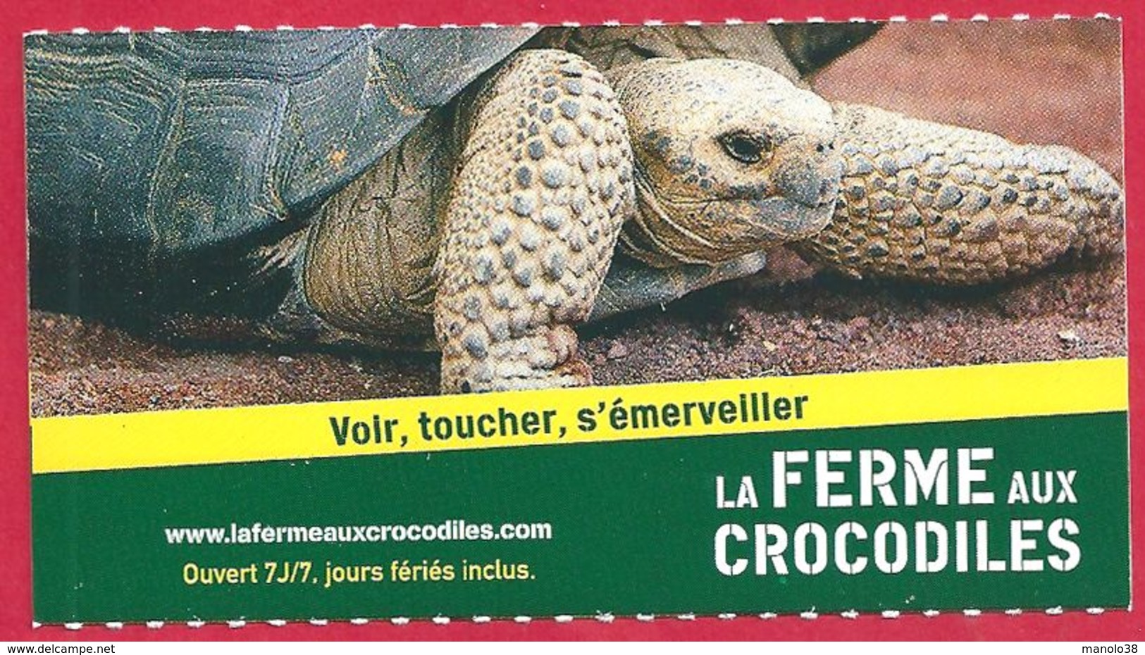 La Ferme Aux Crocodiles, Pierrelatte, Drôme (26), Visuel Tortue Terrestre, 2018 - Tickets - Vouchers