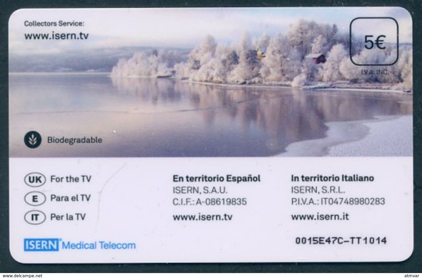 Tarjeta Prepago ISERN Medical Telecom - Serie Invierno N. 3 (winter, Lake, Snow, Ice, Lago, Nieve, Hielo, Neige, Lac) - Sin Clasificación