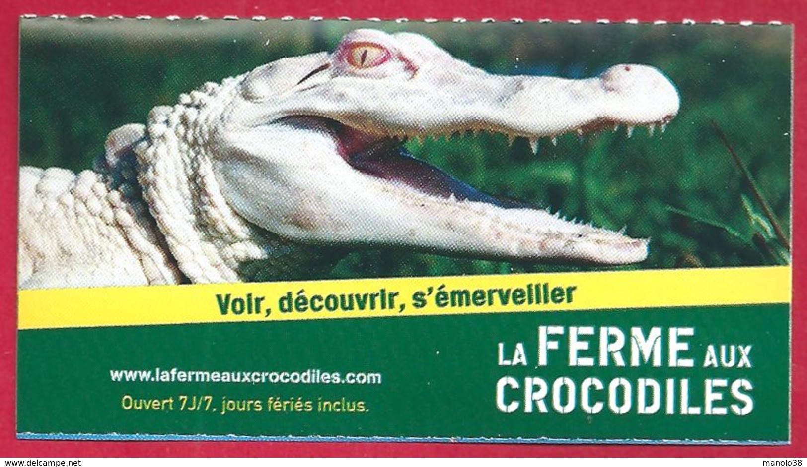 La Ferme Aux Crocodiles, Pierrelatte, Drôme (26), Visuel Crocodile Albinos, 2018 - Tickets D'entrée