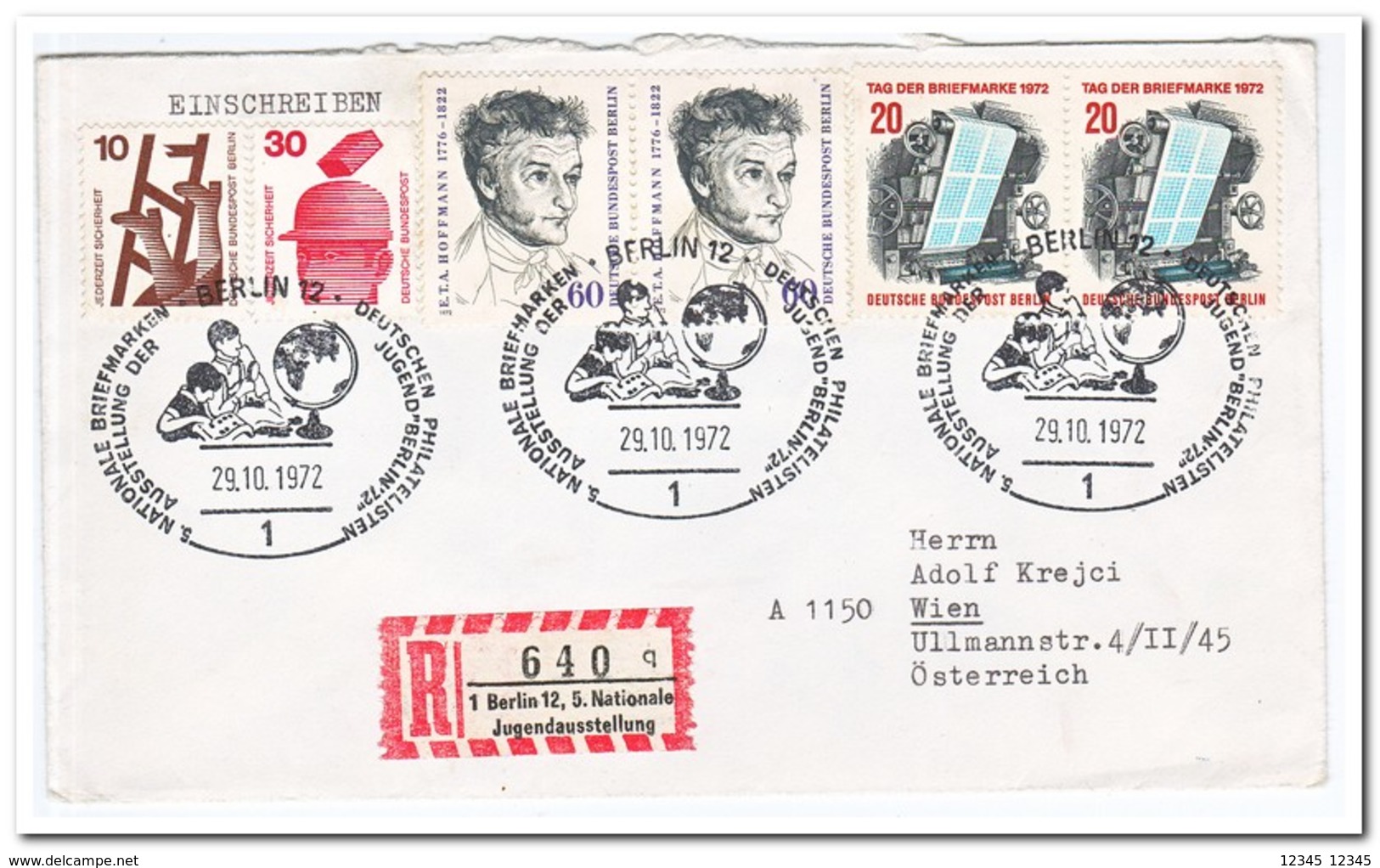 Berlin 1972, Registered Letter From Berlin To Vienna - Brieven En Documenten