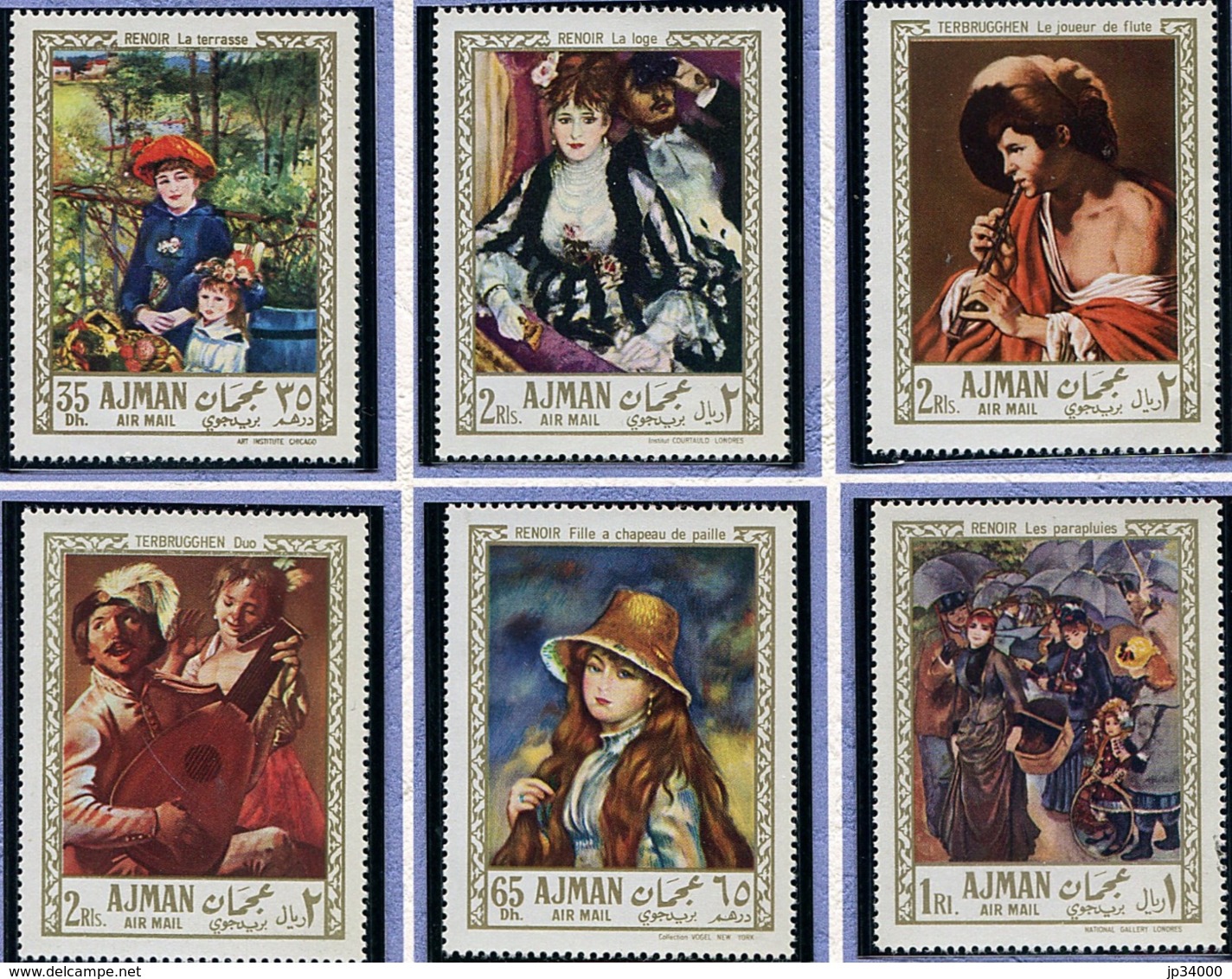 AJMAN Tableaux, IMPRESSIONNISTES, Painting Michel N°209/14A ** MNH RENOIR, Terbrugghen - Impressionisme