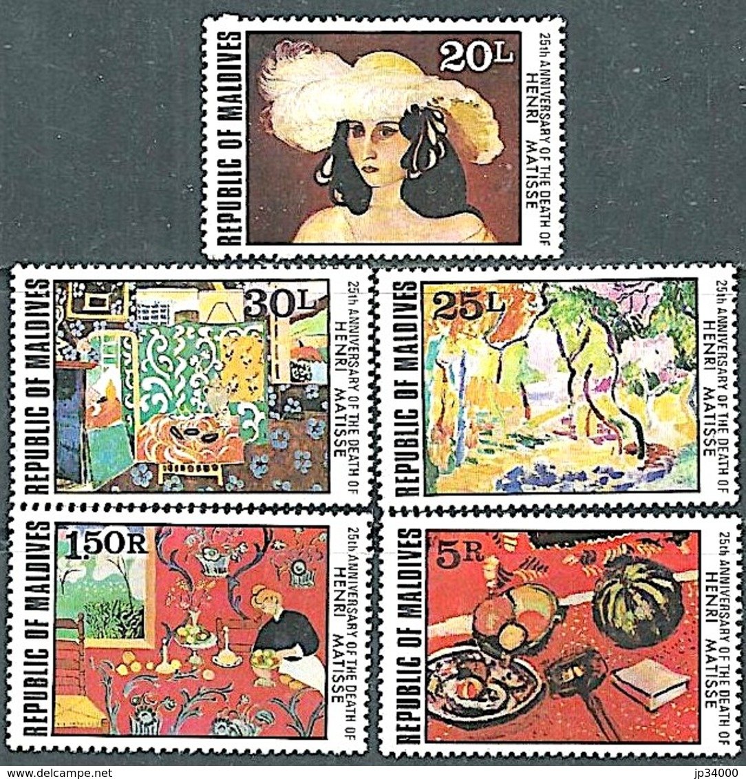 MALDIVES Tableaux, IMPRESSIONNISTES, Painting Yvert N° 767/71** MNH Matisse - Impressionisme