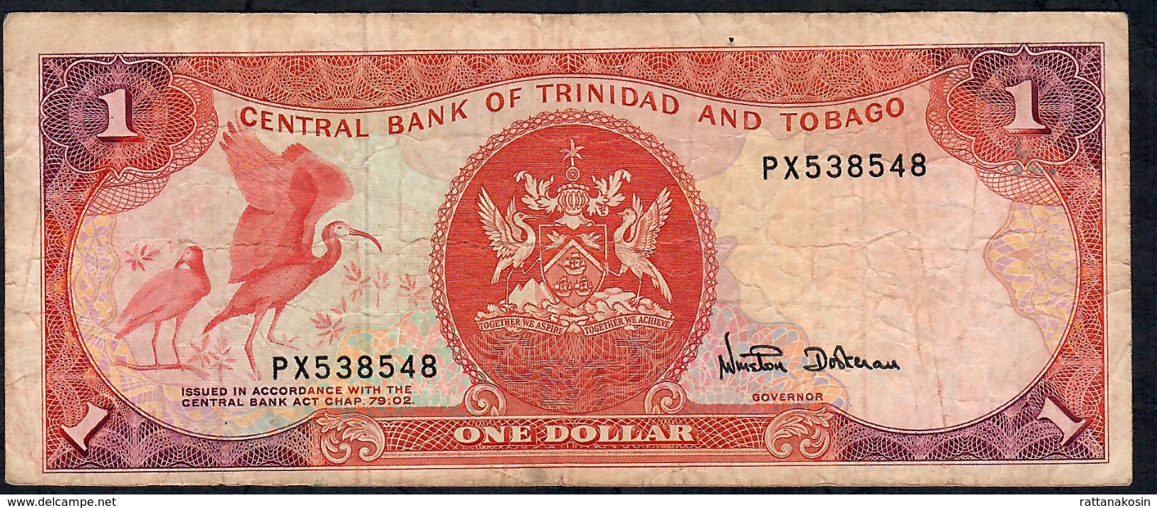 TRINIDAD AND TOBAGO P36d 1 DOLLAR 1985  #PX     FINE - Trinidad En Tobago