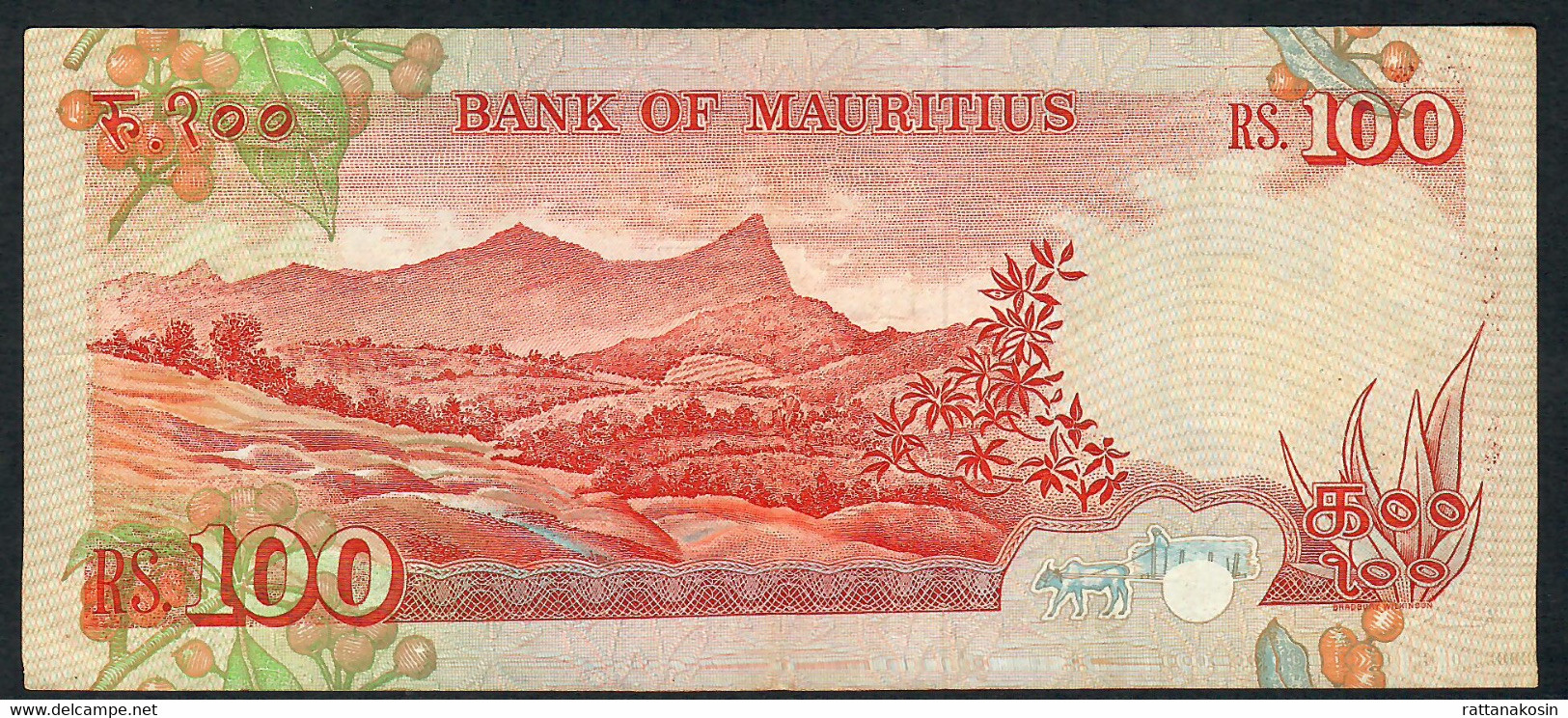 MAURITIUS P38 100 RUPEES 1986  #A/6 Signature 5     VF NO P.h. - Maurice