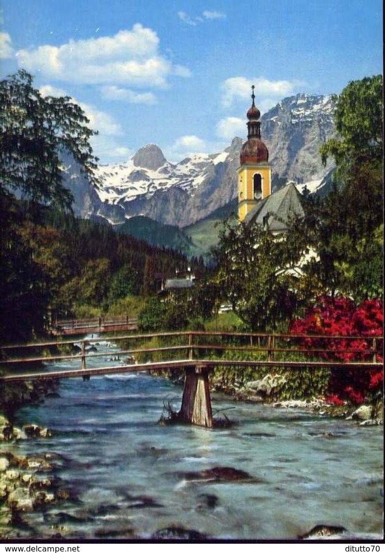 Ramsau - Bei Berchtesgaden Kirche Mit Reiteralpe - Formato Grande Non Viaggiata – E 7 - Collezioni E Lotti