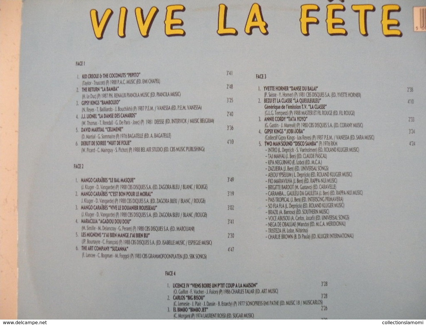 Vide La Fête, double album (Titres sur photos) - Vinyle 33 T