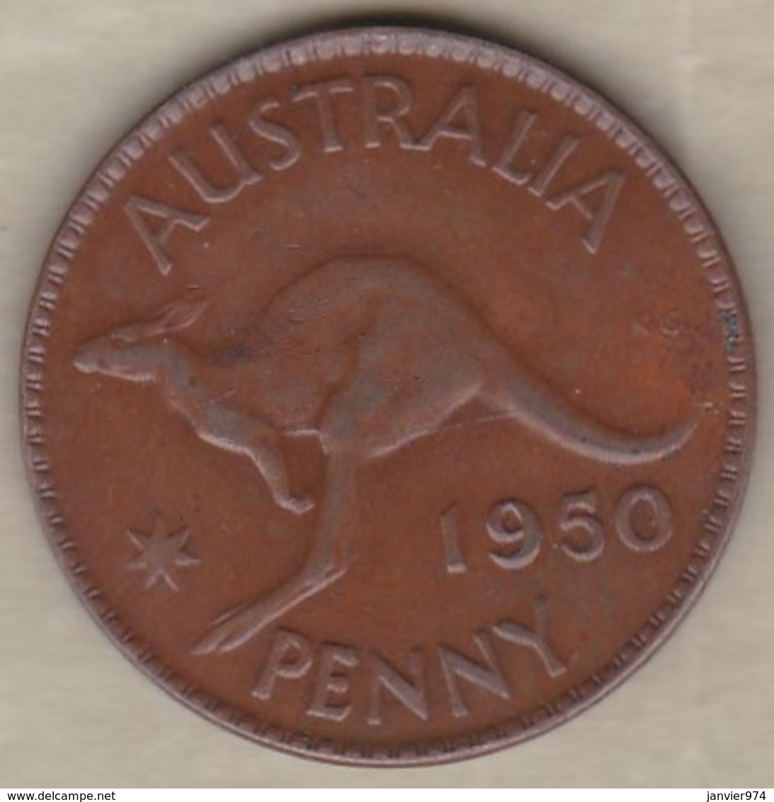 Australie 1 Penny 1950 Melbourne, Sans Point, George VI. KM# 43 - Penny