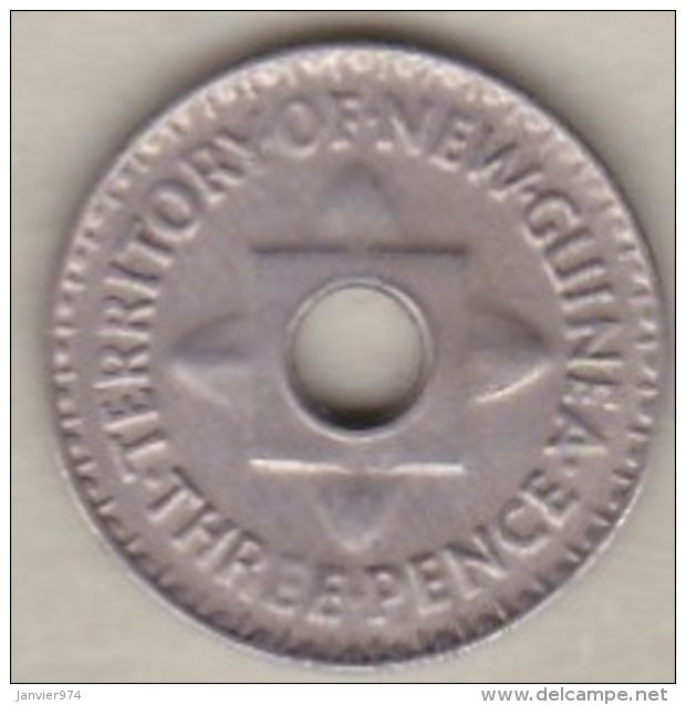 New Guinea 3 Pence 1944 , Copper-Nickel ,  KM# 10 - Papouasie-Nouvelle-Guinée