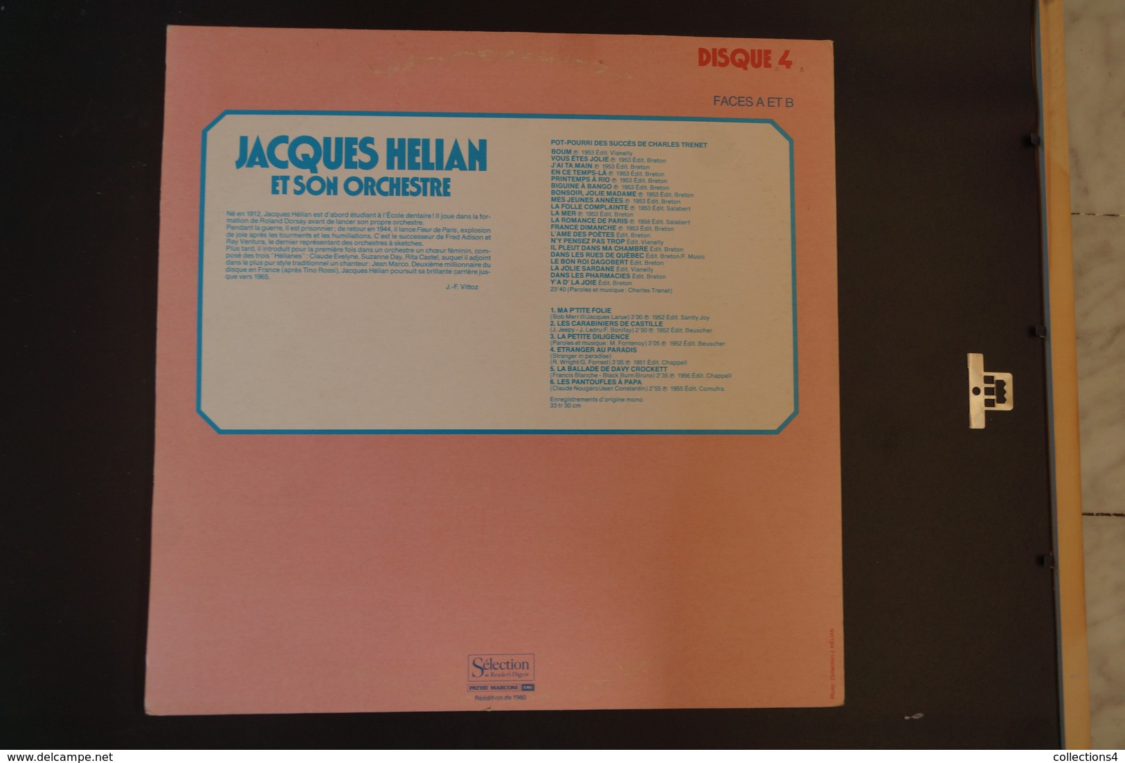 JACQUES HELIAN ET SON ORCHESTRE RARE LP 19?? CHARLES TRENET / NOUGARO - Jazz