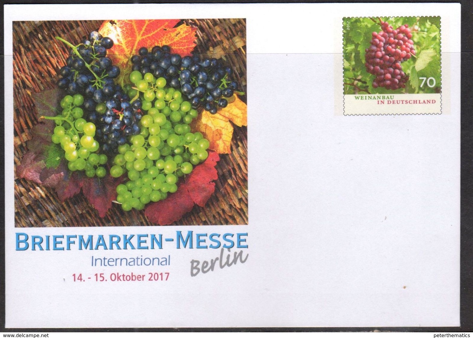 GERMANY, 2017, MINT POSTAL STATIONERY, PREPAID ENVELOPE, FRUIT, GRAPES VINEYARDS - Fruits