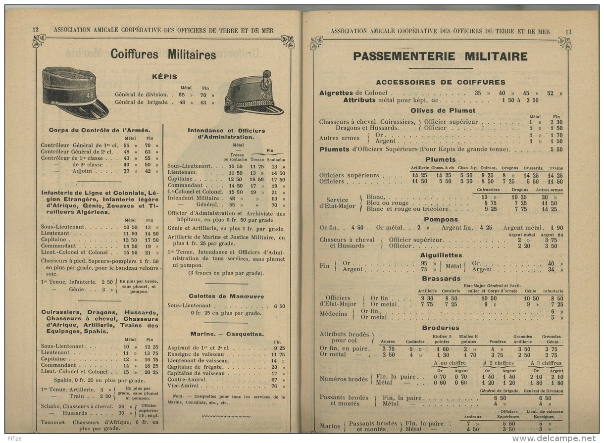 Catalogue 1904 De L'Association Amicale Coopérative Des Officiers De Terre Et De Mer . Uniformes . Champagne . Foie Gras - Dokumente