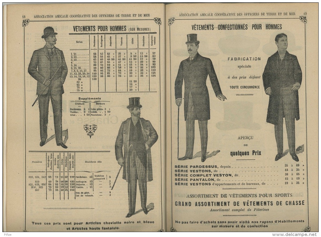 Catalogue 1904 de l'Association Amicale Coopérative des Officiers de Terre et de Mer . Uniformes . Champagne . Foie gras