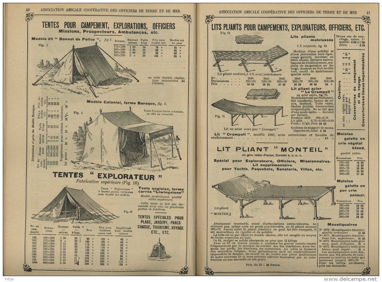 Catalogue 1904 de l'Association Amicale Coopérative des Officiers de Terre et de Mer . Uniformes . Champagne . Foie gras