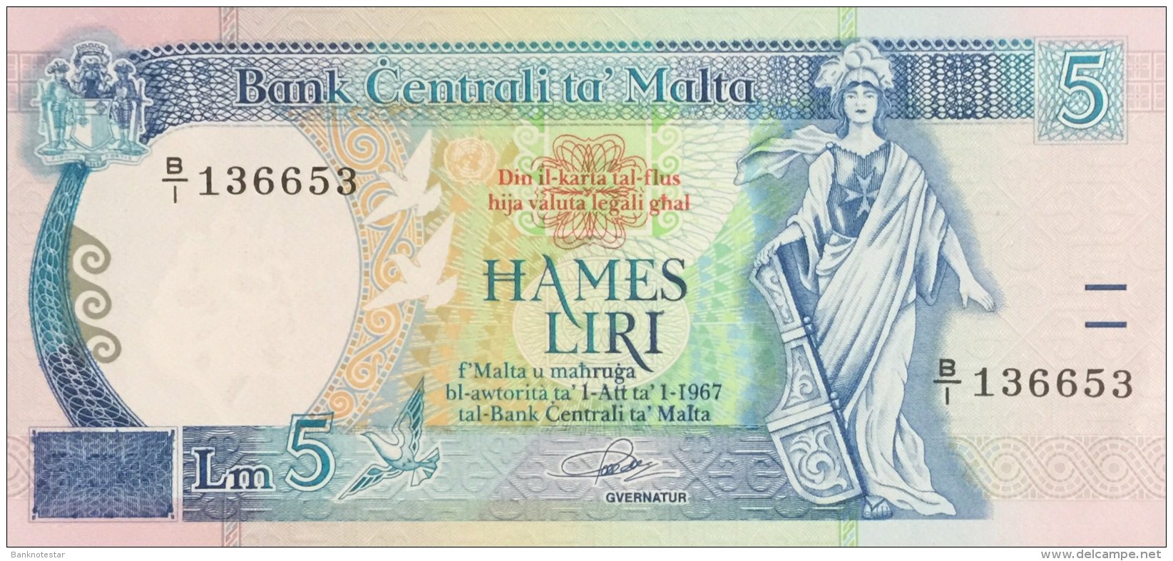 Malta 5 Liri, P-42 (1989) - UNC - Malta