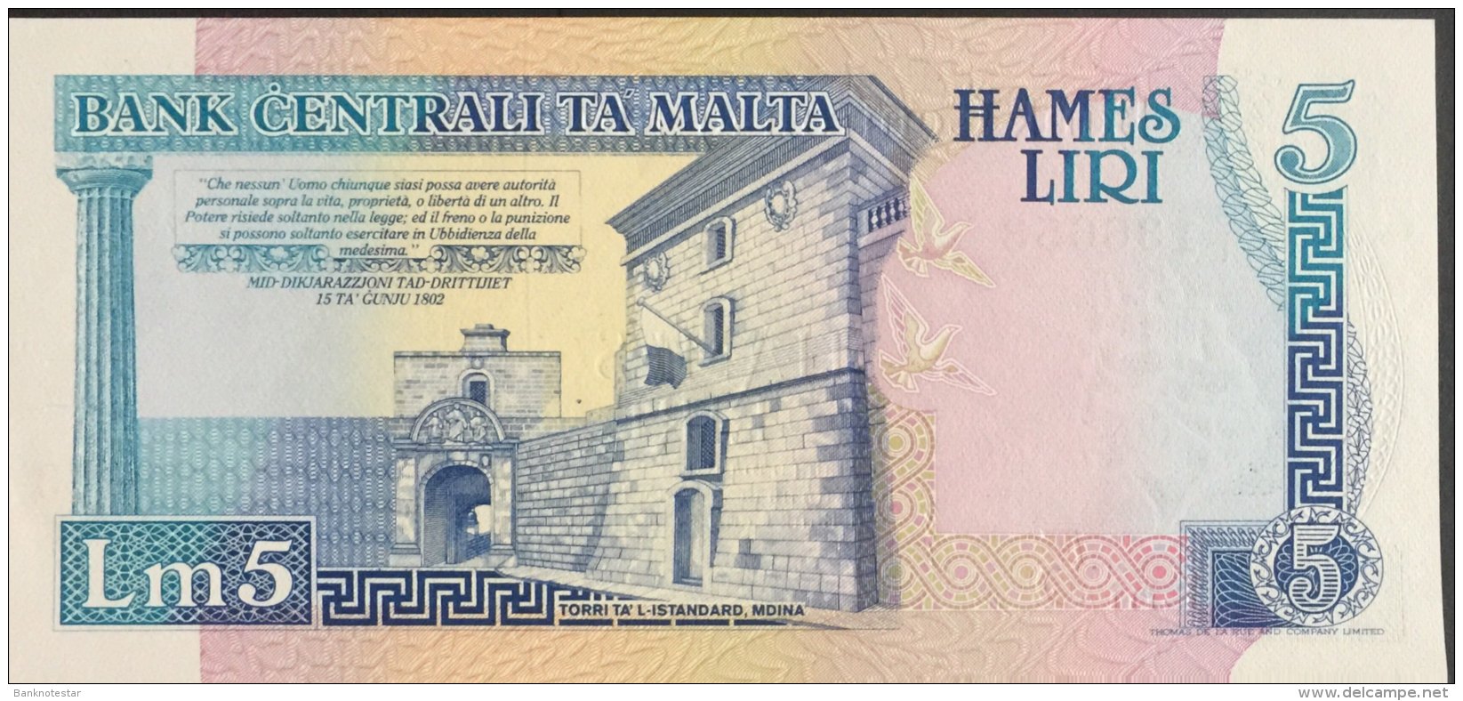 Malta 5 Liri, P-42 (1989) - UNC - Malta