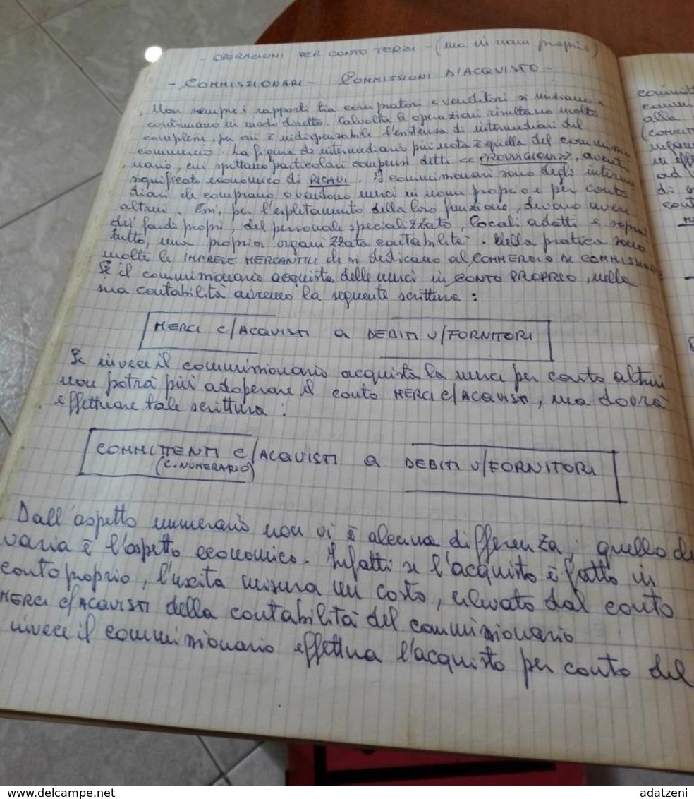 APPUNTI DE LA GESTIONE MERCANTILE MANOSCRITTO ANNI ‘70 QUADERNONE COMPLETO - Altri & Non Classificati