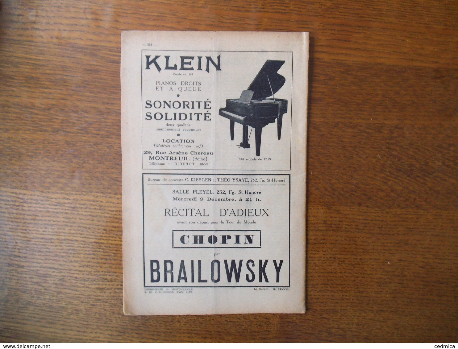 LE GUIDE DU CONCERT DU 4 DECEMBRE 1931 JACQUELINE ROUSSEL,GEORGES CAUSSADE,SIMONE PLE ,ECHOS,CONCERTS,PUBLICITES - Autres & Non Classés