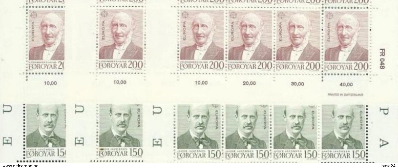 1980 FAROER Faroe EUROPA CEPT EUROPE 60 Serie Di 2v. MNH** In 6 Minifogli Minisheets - 1980