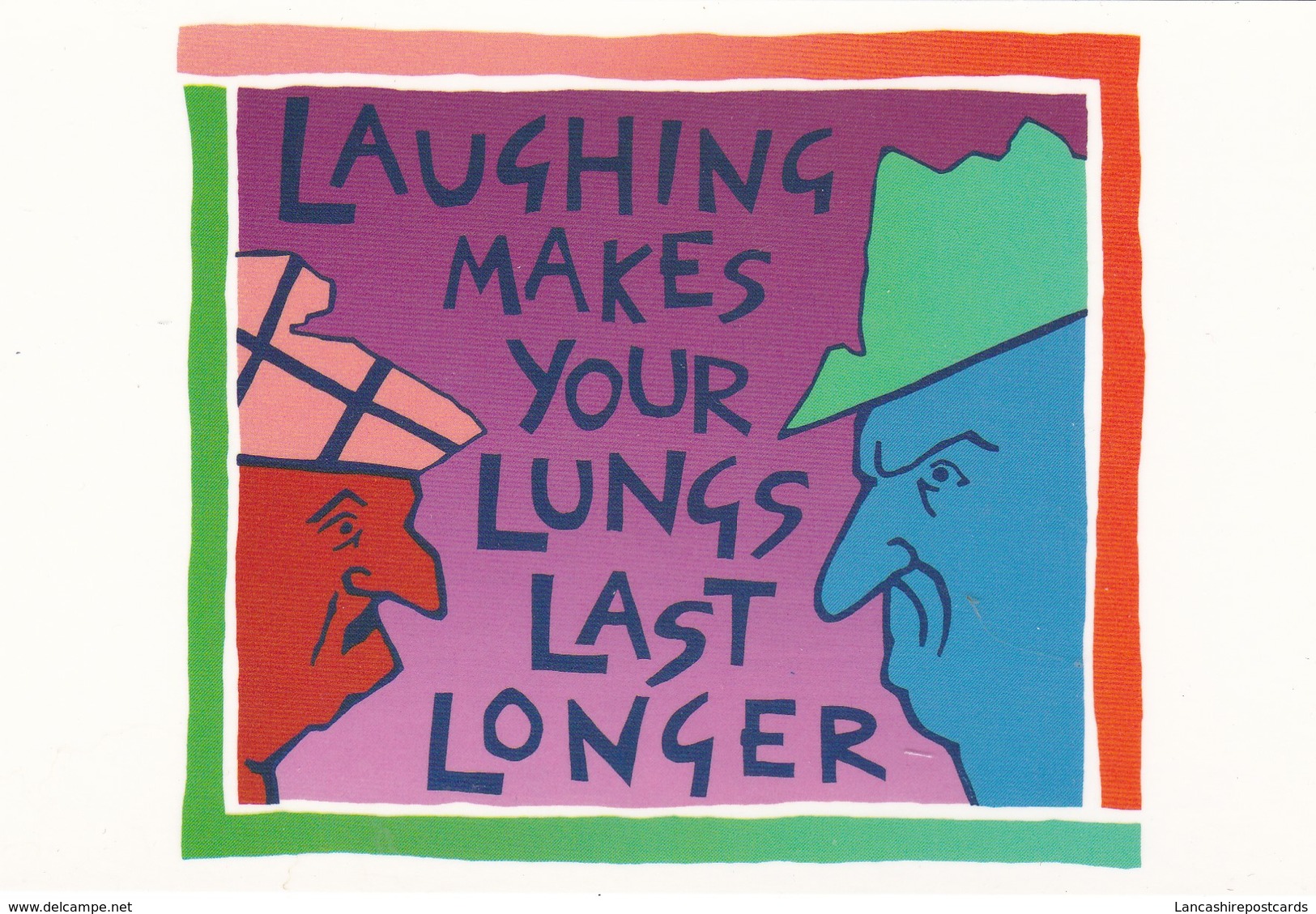 Postcard Of Poster Laughing Makes Lungs Last Longer Promoting Healthy Lungs Medicine Medical Interest My Ref  B22898 - Health