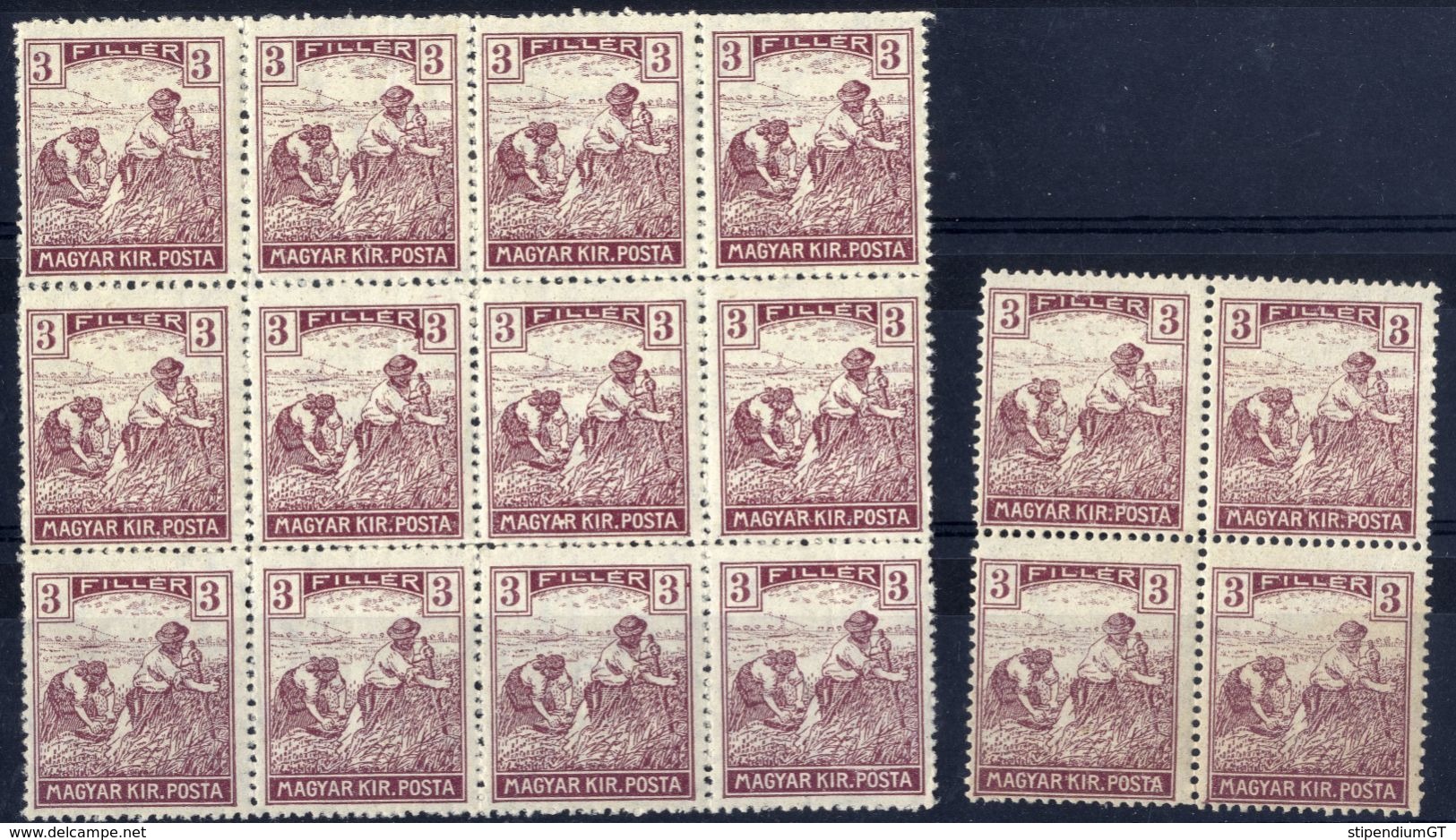 HUNGARY 1916-18 HARVESTER-Arato *KARL-ZITA  many stamps MNH, OG