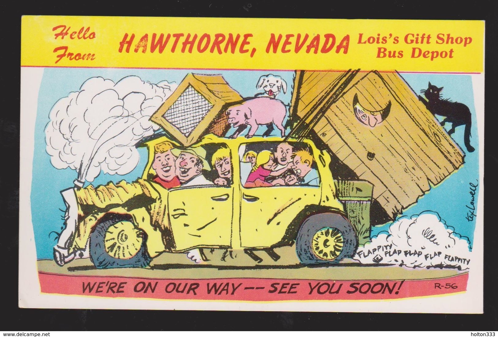 Comic Postcard - Hello From Hawthorne, Nevada - Unused - Comicfiguren