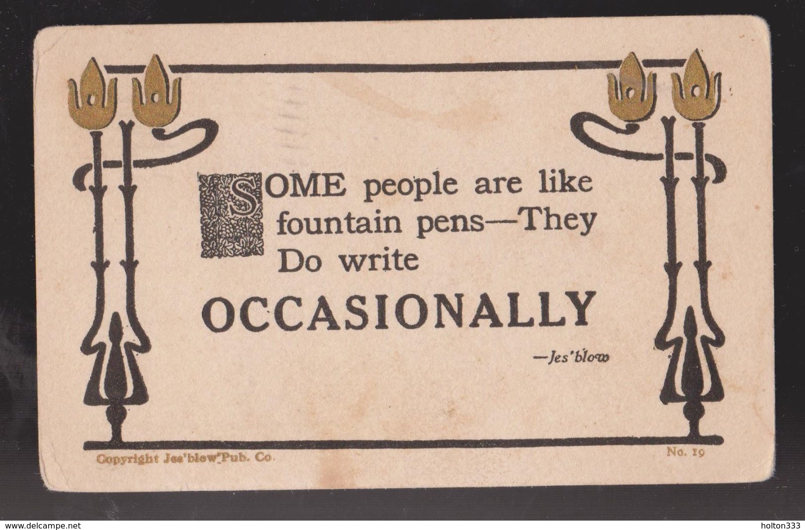 Comic Postcard - Some People Write Occasionally - Used 1911 - Comics