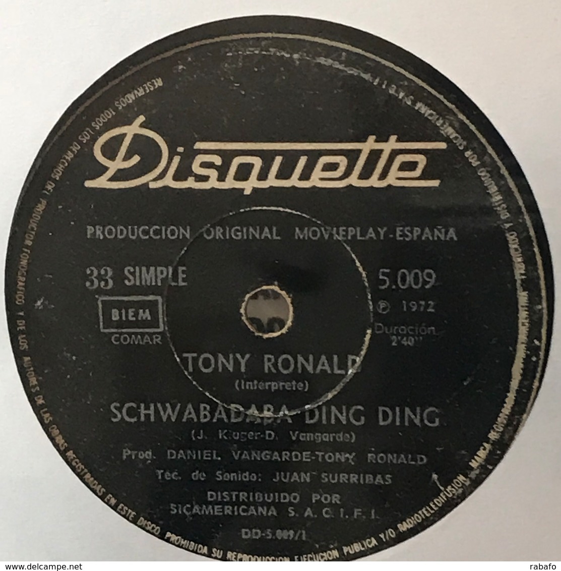 Lote De Cuatro Sencillos Argentinos De Tony Ronald - Autres - Musique Espagnole