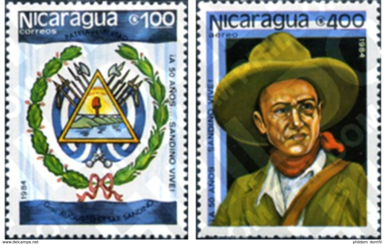 Ref. 354124 * MNH * - NICARAGUA. 1984. 50 ANIVERSARIO DE LA MUERTE DEL GENERAL AUGUSTO CESAR SANDINO (1894-1934) - Nicaragua