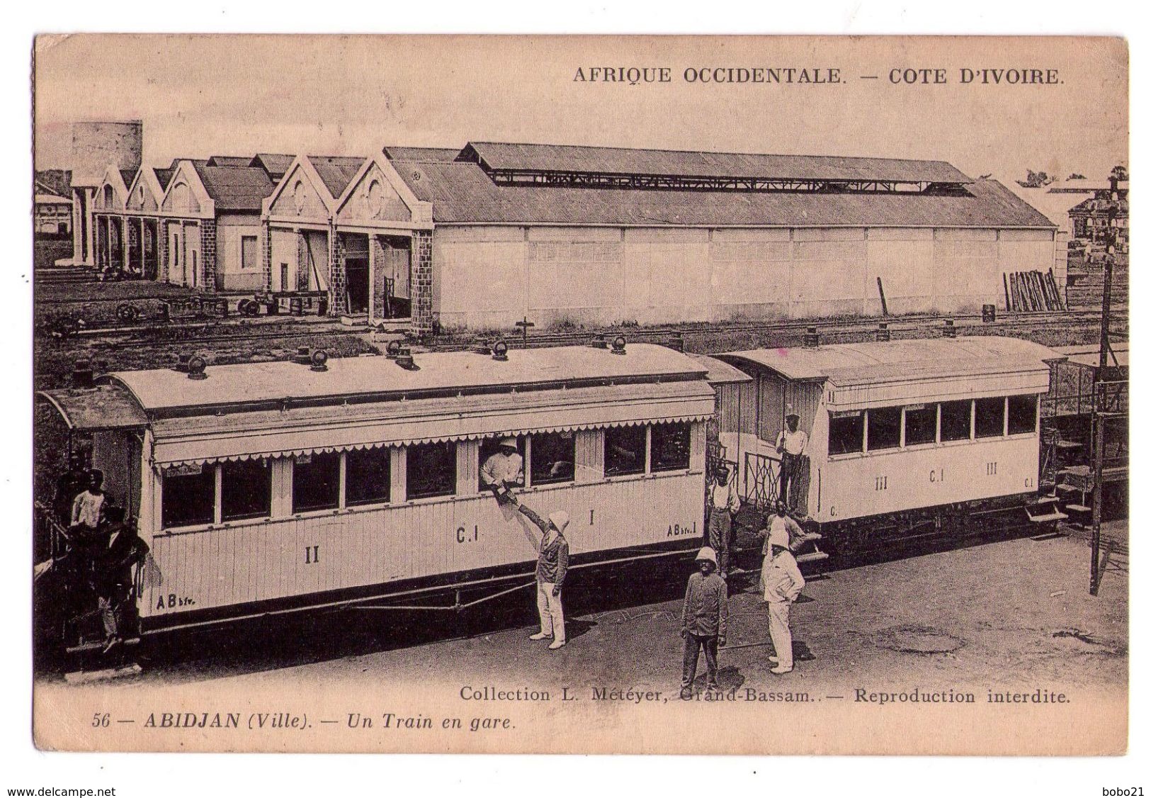 2409 - Côte D'Ivoire ( A.O.F. ) - Abidjan ( Ville ) - Un Train En Gare - Coll. L.Météyer à Grand-Bassam - N°56 - - Côte-d'Ivoire