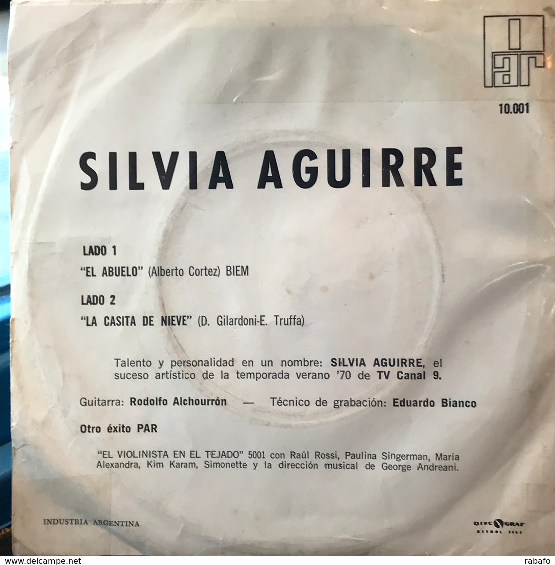 Sencillo Argentino De Silvia Aguirre Año 1970 - Other & Unclassified