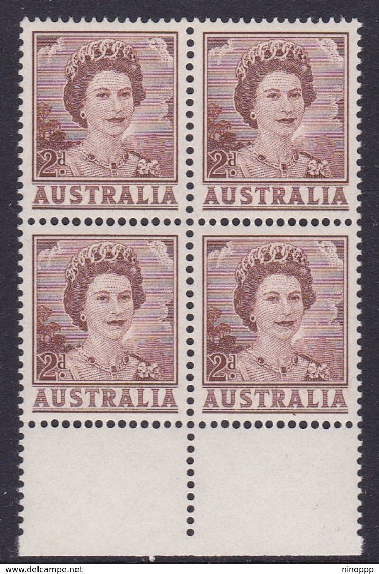 Australia ASC 342 1962 Queen Elizabeth II Definitive 2d Brown, Coil Block 4, Mint Never Hinged - Prove & Ristampe