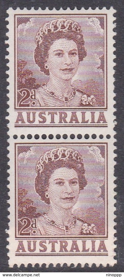 Australia ASC 342 1962 Queen Elizabeth II Definitive 2d Brown, Coil Pair, Mint Never Hinged - Probe- Und Nachdrucke